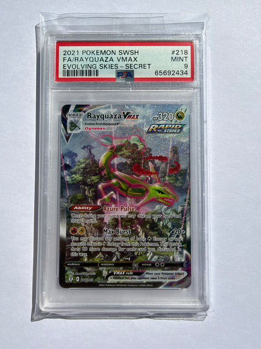 Rayquaza VMAX 218/203 Alternate Art Secret Rare – PSA 9 – Evolving Skies – Pokémon ENG