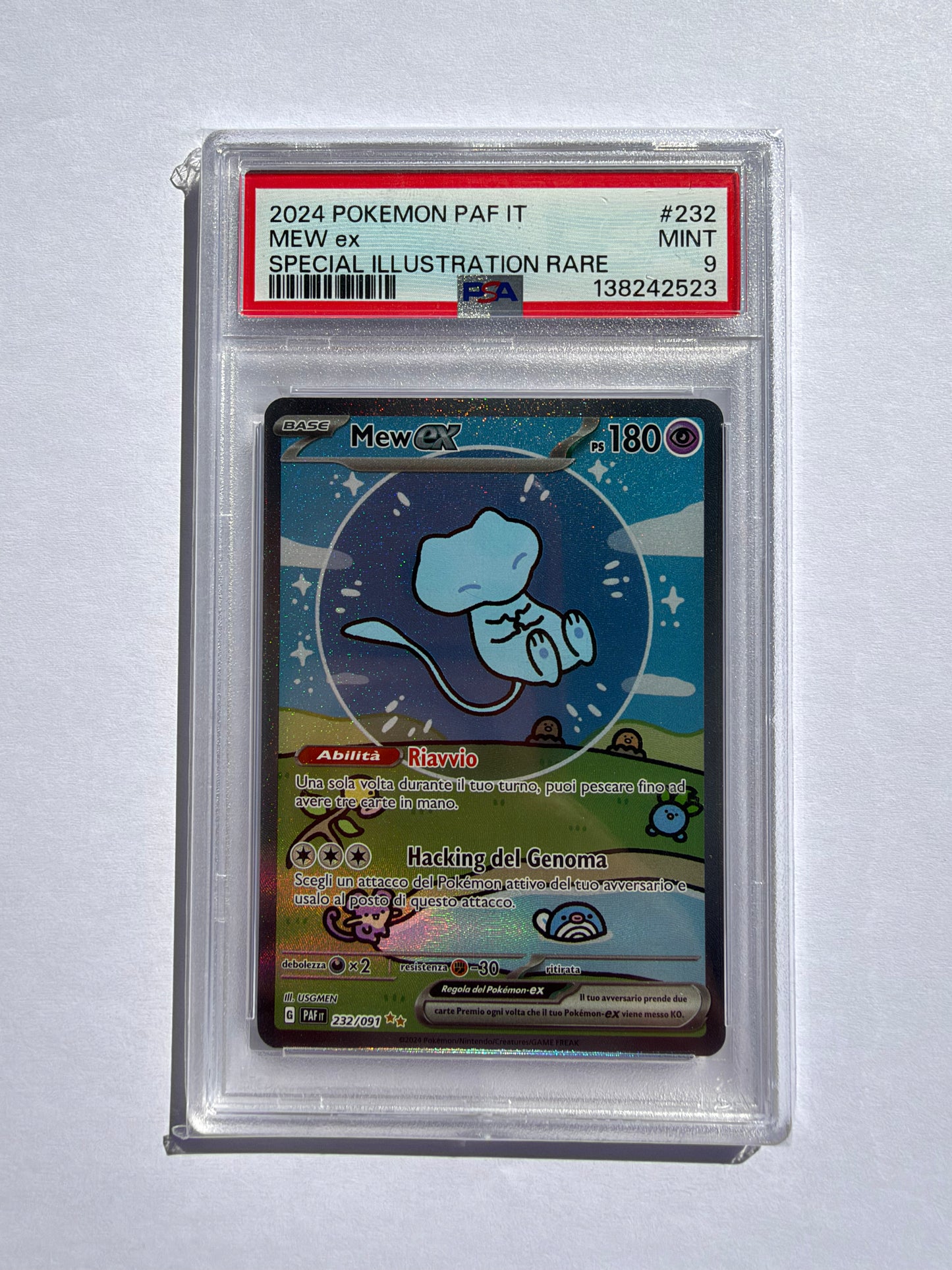 Mew ex 232/091 Special Illustration Rare – PSA 9 – Destino di Paldea – Pokémon ITA